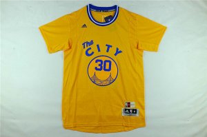 Maillot De Basket Golden State Warriors Stephen Curry 30 City Version of Manches Courtes Shirt Jaune